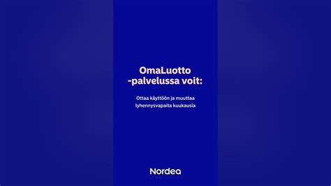 omaluotto nordea.